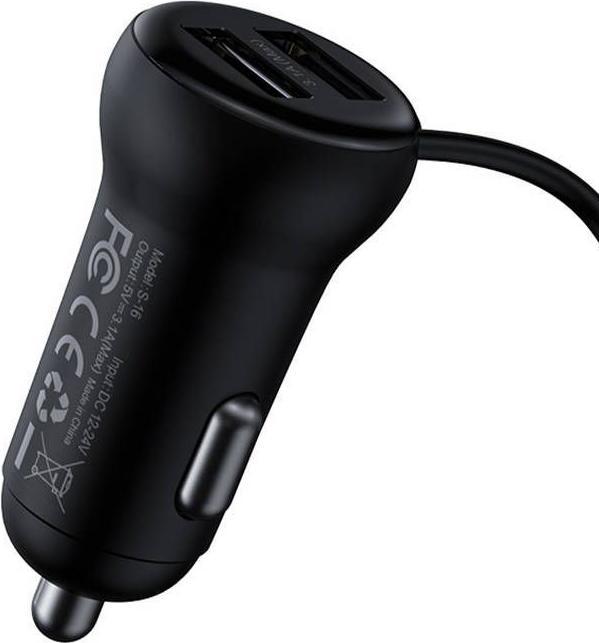 Image du produit Baseus Lecteur MP3 Bluetooth de voiture T Shaped S-16 Black OS