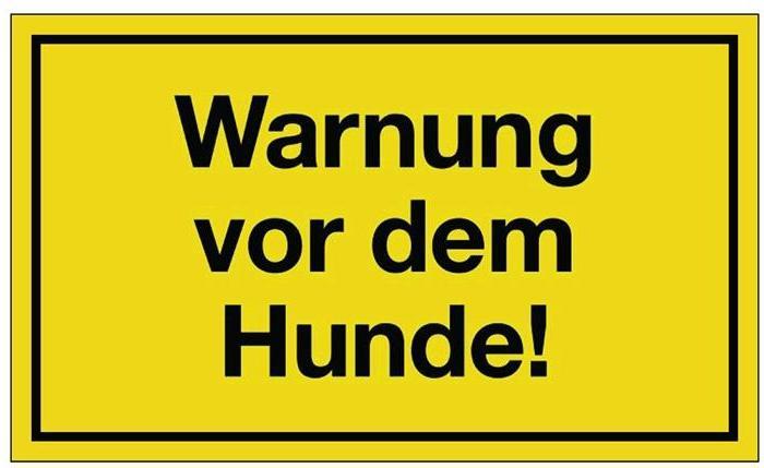 HP Autozubehör Hinweiszeichen Warnung vor dem Hunde L250xB150 mm gelb schwarz Kunststoff