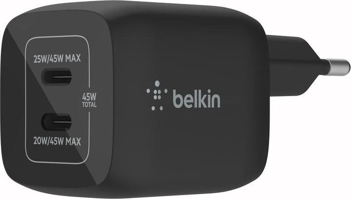 Productafbeelding Belkin Dual USB-C GaN Ladegerät mit Power Deliver und PPS Technologie (45 W)