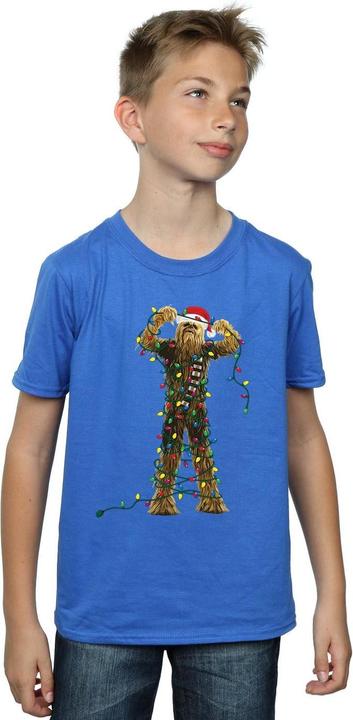 Actual product image Star Wars Boys Chewbacca Christmas Lights T-Shirt (128)