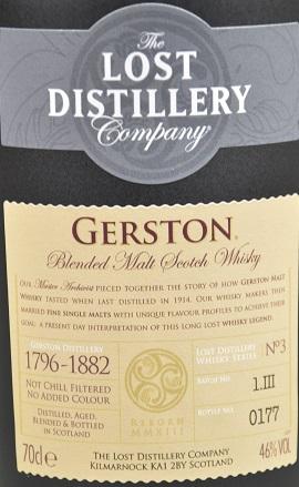 Image du produit Lost Distillery Gerston (Single Malt, Scotch Whisky, 1 x 70 cl)