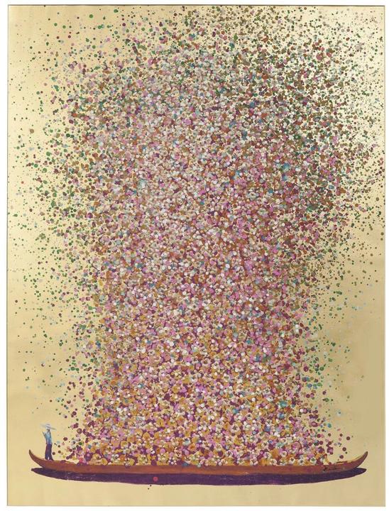 Produktbild Designlife Bild Touched Flower Boat Gold Pink 100x80cm (80 x 100 cm)