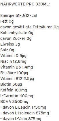 Nährwerte und Zutaten Nocco Golden Grape (Grapefruit, 24 x)