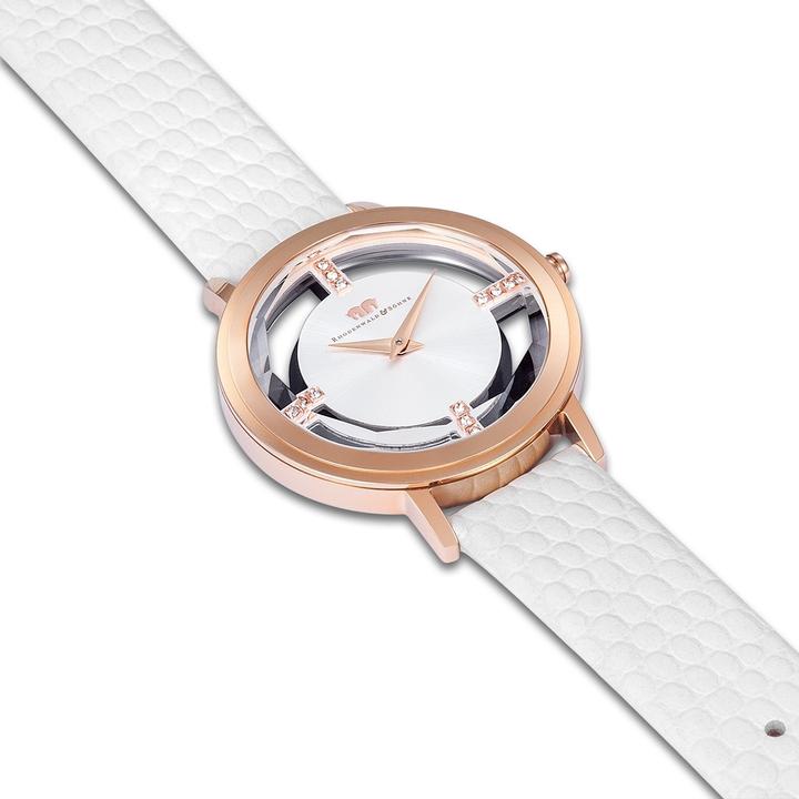 Immagine prodotto Orologio al quarzo da donna Lucrezia in vera pelle bianca - 33684 (Orologio da polso analogico, 36 mm)