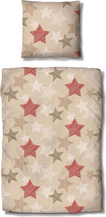 Produktbild Traumschlaf Sterne beige (Bettwäsche Set, 2 x 80 x 80 cm, 200 x 200 cm)
