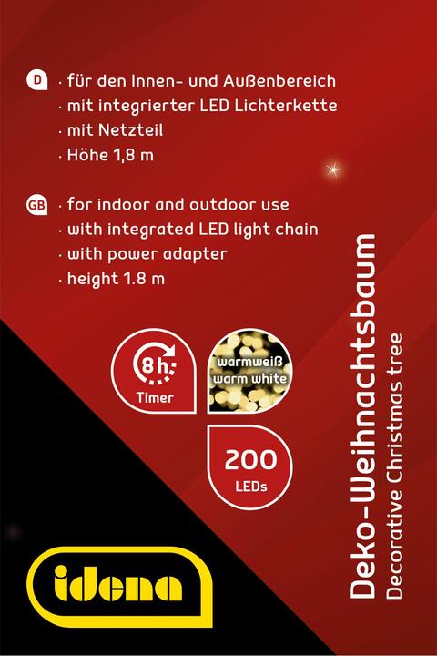 Actual product image Idena Christmas tree with LED 8h timer 180cm (180 cm)