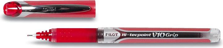 Actual product image Pilot Rollerball Hi-Tecpoint Grip V10 0.6mm red bullet tip non-document-proof (Red, 1 x)
