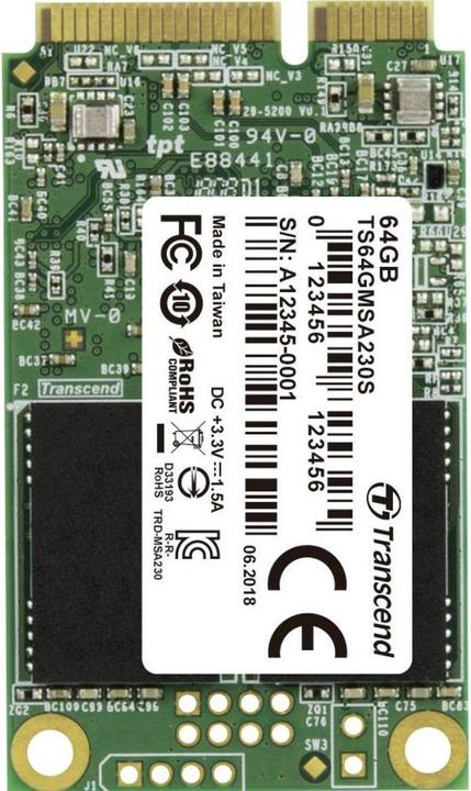 Produktbild Transcend TS64GMSA230S (64 GB, mSATA)