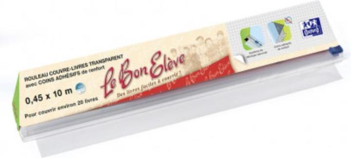 Actual product image Elba Book protection film "Le Bon Elève", PVC, 45 mm x 10 m transparent, to protect books (1 Piece, 80 µm)