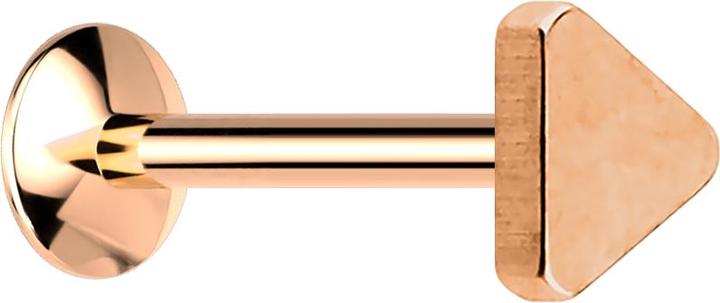 Star Piercing Micro UFO Labret Innengewinde rosegold mit Dreieck (ohne Messing, Chirurgenstahl 316L)