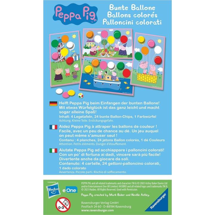 Produktbild Ravensburger Peppa Pig Bunte Ballone (Deutsch, Italienisch, Französisch)