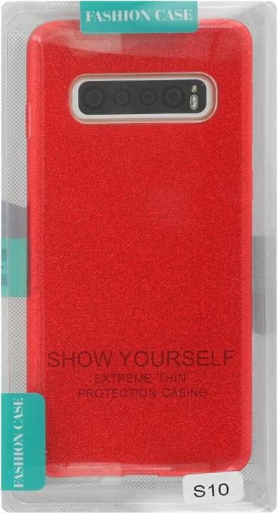 Produktbild OEM Silicon Case Glittery für Samsung Galaxy S10 rot (Samsung Galaxy S10)