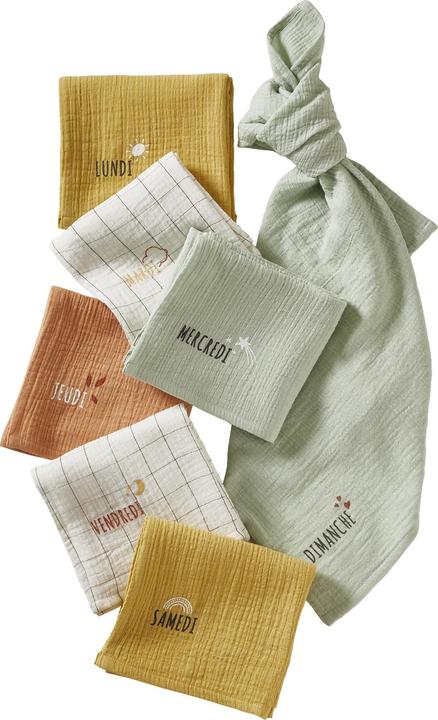 Produktbild Vertbaudet 7er-Pack Baby Wickeltücher aus Bio-Baumwolle (70 cm, 70 cm)