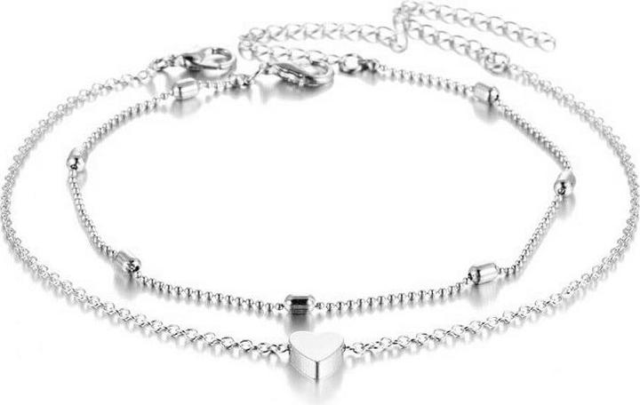 JTI Knöchelarmband, 2x - Silber (Zinklegierung, 27 cm)