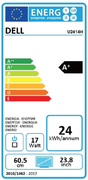 Energie-Label Dell U2414h (1920 x 1080 Pixel, 23.80")