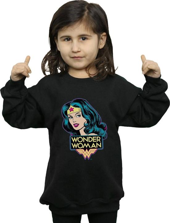 Actual product image Wonder Woman Girls Head Cotton Sweatshirt (128)