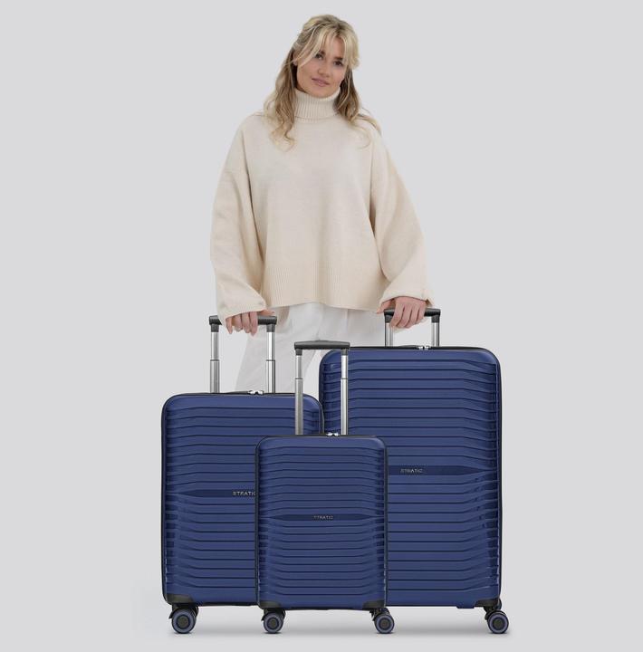 Immagine prodotto Stratic Set di valigie Shine a 4 ruote 3 pezzi con piega elastica (193 l, XL (da 115l))