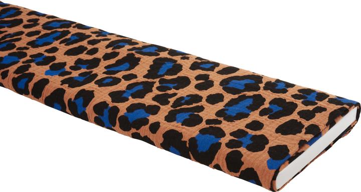 Produktbild Rico Design Krinkel-Musselin Baumwoll-Stoff "Acid Leo", 130 cm breit, Meterware
