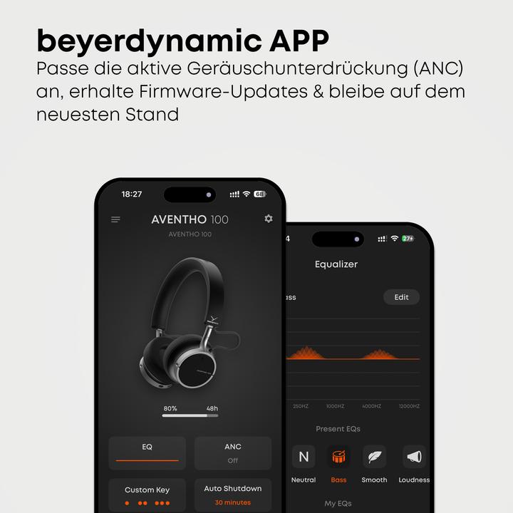 Produktbild Beyerdynamic True Wireless Ohrhörer Bluetooth On-Ear-Kopfhörer "AVENTHO 100", Creme (ANC, 60 h, Kabellos)