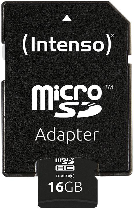 Produktbild Intenso microSDHC-Speicherkarte inkl. SD-Adapter (16 GB, microSDHC, U1)