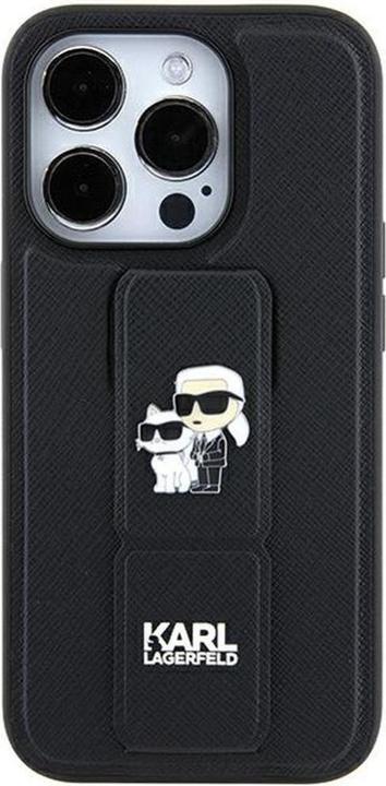 Productafbeelding Karl Lagerfeld KLHCN61GSAKCPK iPhone 11 / Xr 6.1" czarny/zwart hardcase Gripstand Saffiano Karl&Chou (Apple iPhone XR, Apple iPhone 11)