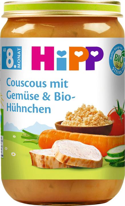 Actual product image Hipp Menüs : Couscous with vegetables and organic chicken, from 8 months old (220 g)