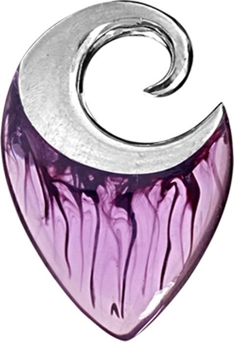 Produktbild Star Piercing Ohrgewicht Spirale silber Nebel Epoxy violett (Messing, Organisch)