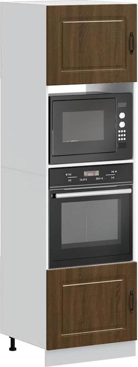 VidaXL Range cooker wall units 2 pcs. Lucca brown oak-look engineered wood (60 x 57 x 207 cm)