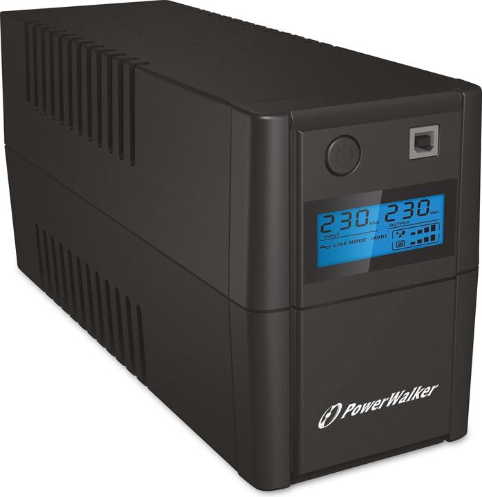 Actual product image Powerwalker VI 650 SHL Schuko 650VA / 360W Line-Interactive UPS Tower AVR HID LCD HID (650 VA, 360 W, Line-interactive UPS)