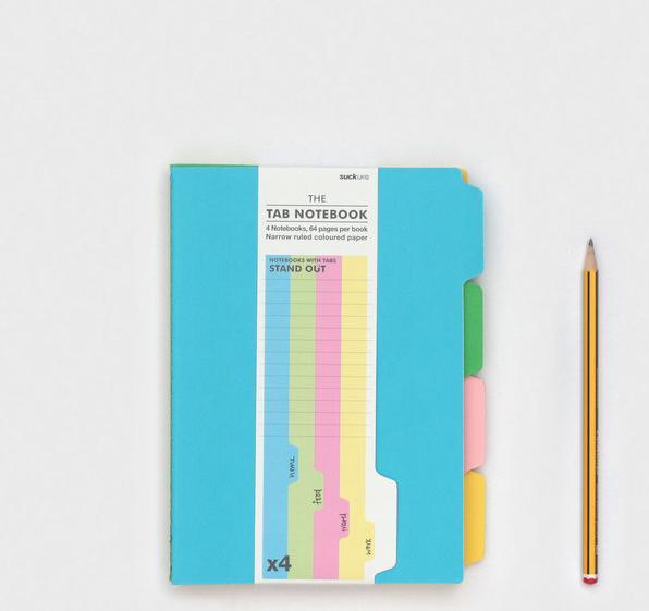 Suck UK Tab Notebooks A5 Colourful (A5, Liniert, Weicher Einband)