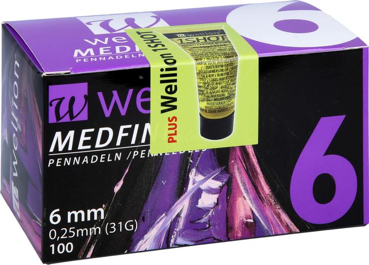 Actual product image Wellion Medfine Plus Needles 6mm (Pen needles + disposable needles)
