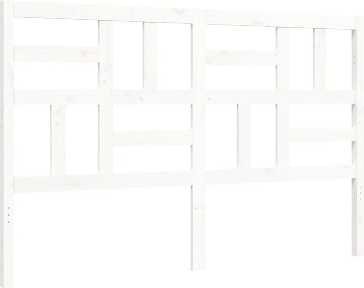 Produktbild VidaXL Massivholzbett mit Kopfteil Weiss 5FT King Size (150 x 200 cm)
