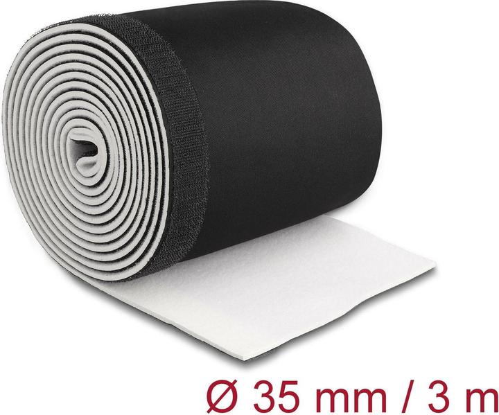 Immagine prodotto Delock Guaina per cavi 3 m x 135 mm Nero Bianco con chiusura in velcro (Tubo cavi, 300 cm)