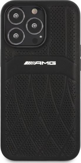 Actual product image Mercedes AMG AMHCP13LOSDBK iPhone 13 Pro / 13 6.1" czarny/black hardcase Leather Curved Lines (Apple iPhone 13, Apple iPhone 13 Pro)