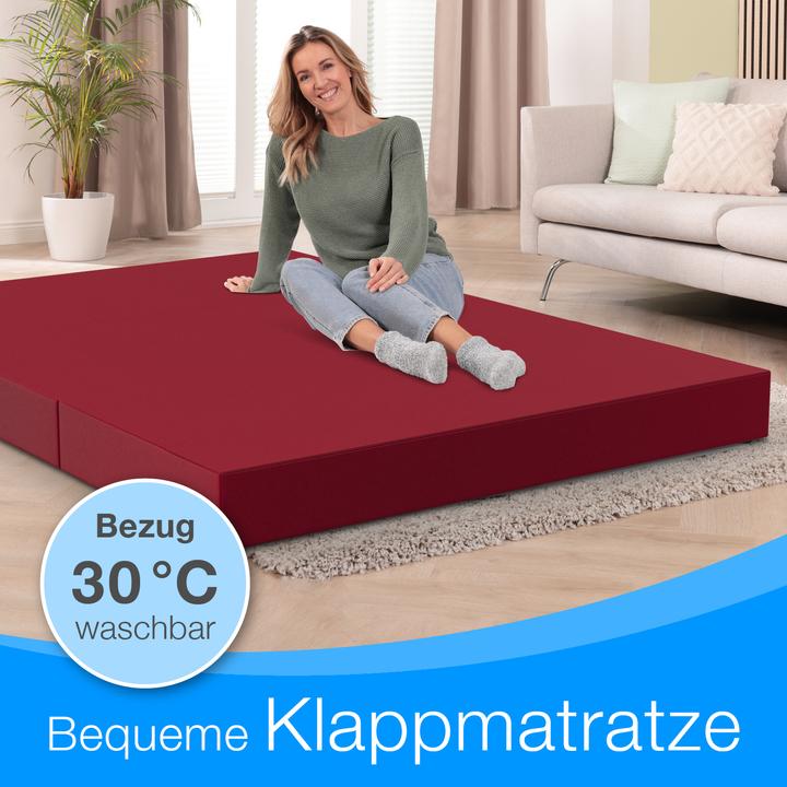 Image du produit Bestschlaf Klappmatratze, 3-teilige Faltmatratze, Reisebett, Gästematratze (160 x 195 cm, Noyau de mousse)