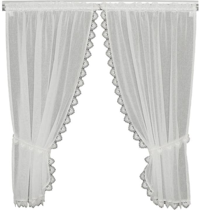 Produktbild Hubatka Tagvorhang Vitrage zum Aufhängen 95 cm x 110 cm, Weiss (95 x 110 cm)