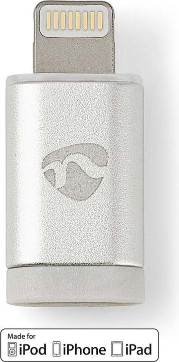 Immagine prodotto Nedis Adattatore Lightning | Apple Lightning 8-pin | Presa USB Micro-B | Placcato oro | Alluminio | (Lightning, USB Micro-B)