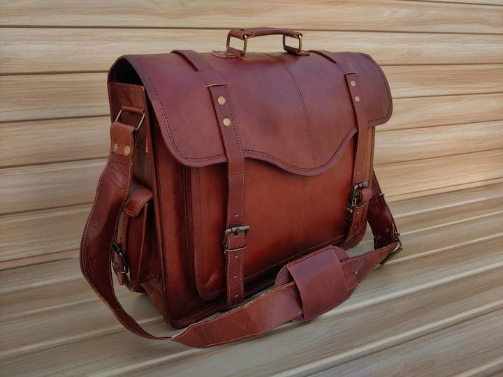Produktbild Only-Bags.Store Leder-Messenger-Tasche, Personalisierte Laptop-Tasche, Herren-Aktenkoffer-Tasche