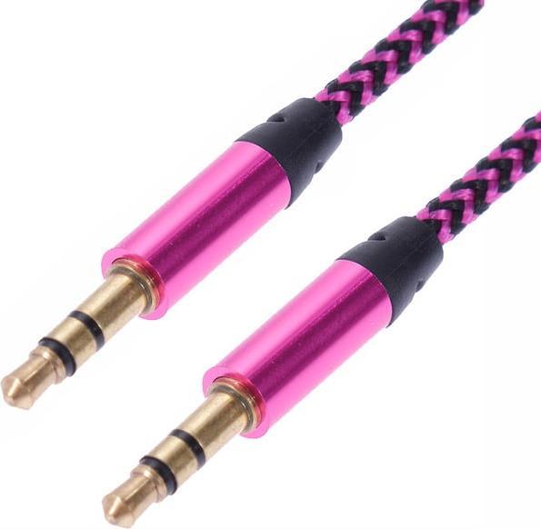 Produktbild JTI 1 m gewebtes 3,5-mm-Aux-Kabel - Rosa