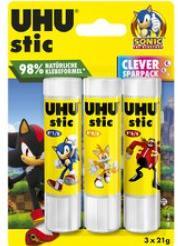 UHU stic Klebestift BTS 2025, ohne Lösungsmittel, 3 x 8,2 g