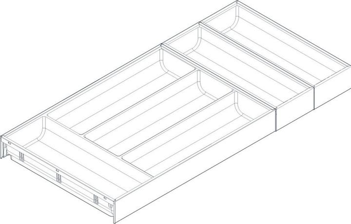 Blum Ambia-Line Besteckkasten 624x300x50, Stahl oriongrau matt