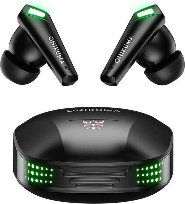 Immagine prodotto Onikuma Cuffie wireless TWS T308 Nero (Nessuna soppressione del rumore, 6 h, Senza fili)