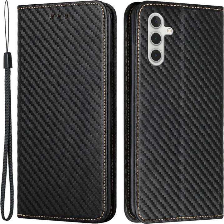 Produktbild Cover-Discount Galaxy A55 - Carbon Look Flip Case schwarz (Samsung Galaxy A55)
