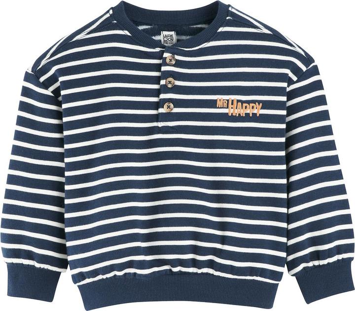 La Redoute Collections Streifen-Sweatshirt mit Henley-Ausschnitt