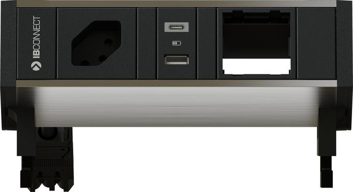 IB Connect SUPRA Steckdoseneinheit eloxiert 1x Typ 13 1x USB-A/C 1x Leer (1 x, Typ 13, USB, 0.30 m)