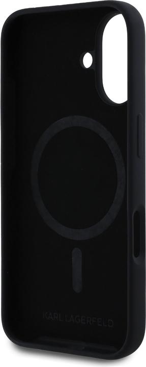 Immagine prodotto Karl Lagerfeld KLHMP16SSCMKCRHK iPhone 16 czarny/nero HC MagSafe Silicone KC Heads Ring (Apple iPhone 16)