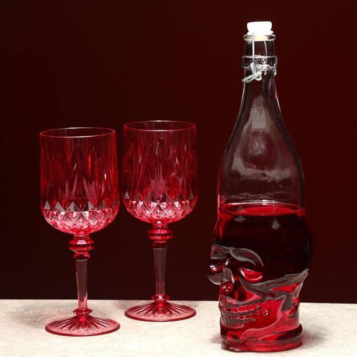 Produktbild Puckator Totenkopf Wasserflasche aus klarem Glas 1L (1 l)