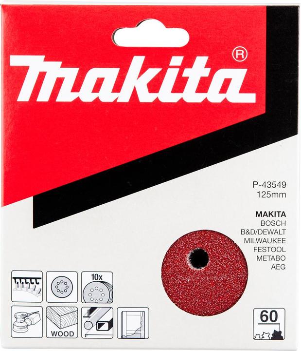 Image du produit Makita Papier de verre excentrique avec velcro (60)