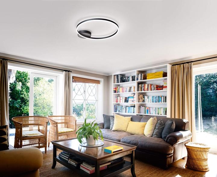 Actual product image Fabas Luce Ceiling light Giotto 36W 3240lm in black (3240 lm)