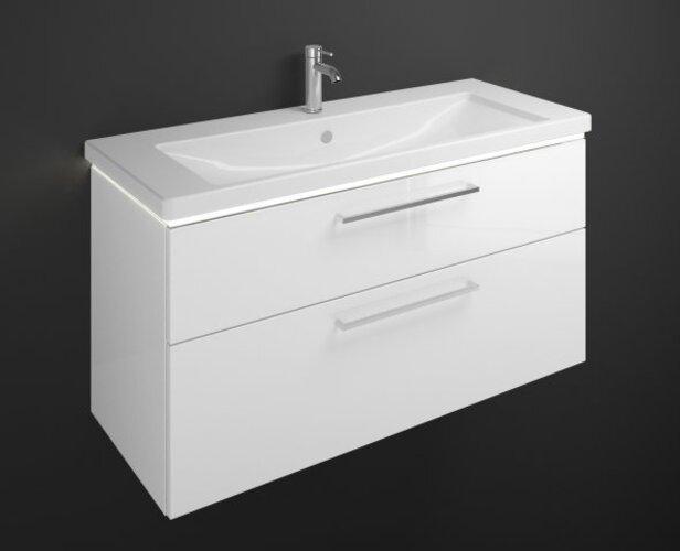 Image du produit burgbad Eqio lavabo en céramique avec meuble sous-lavabo et lavabo éclairage LED du meuble sous-la